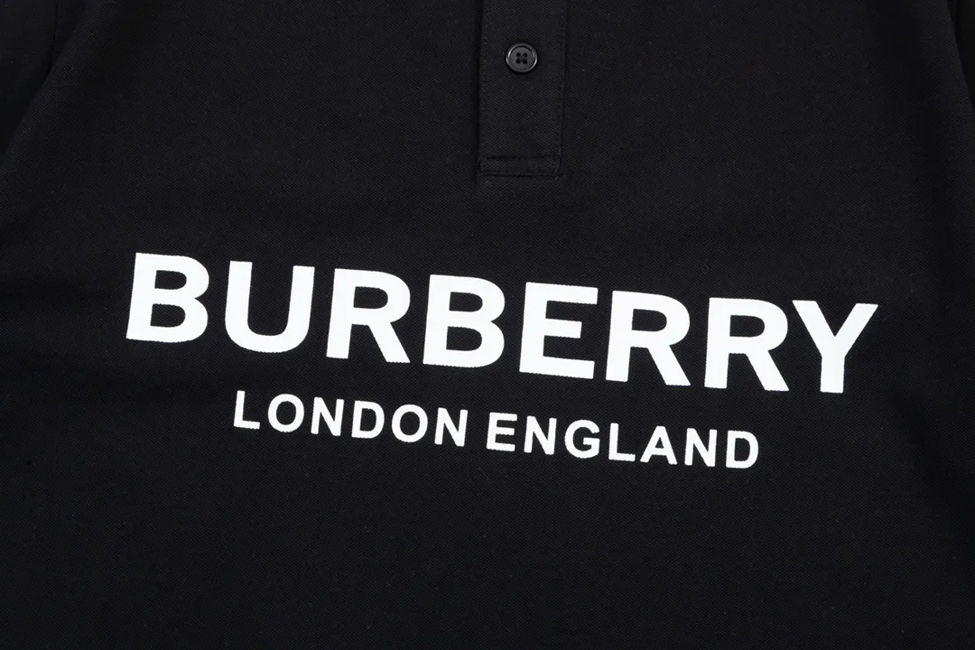 BURBERRY Classic Lo GO ， Retro Same Style Polo Versatile : Black Size：M-2XL